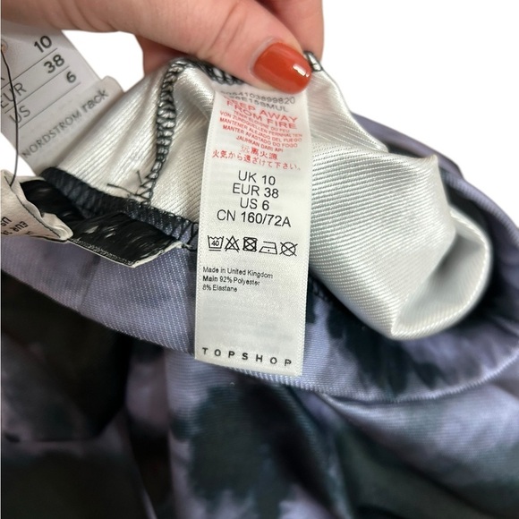 Topshop Nordstrom Tie Dye Satin Pull On Flared Leggings Womens Size 6 Petite NWT - Picture 9 of 14